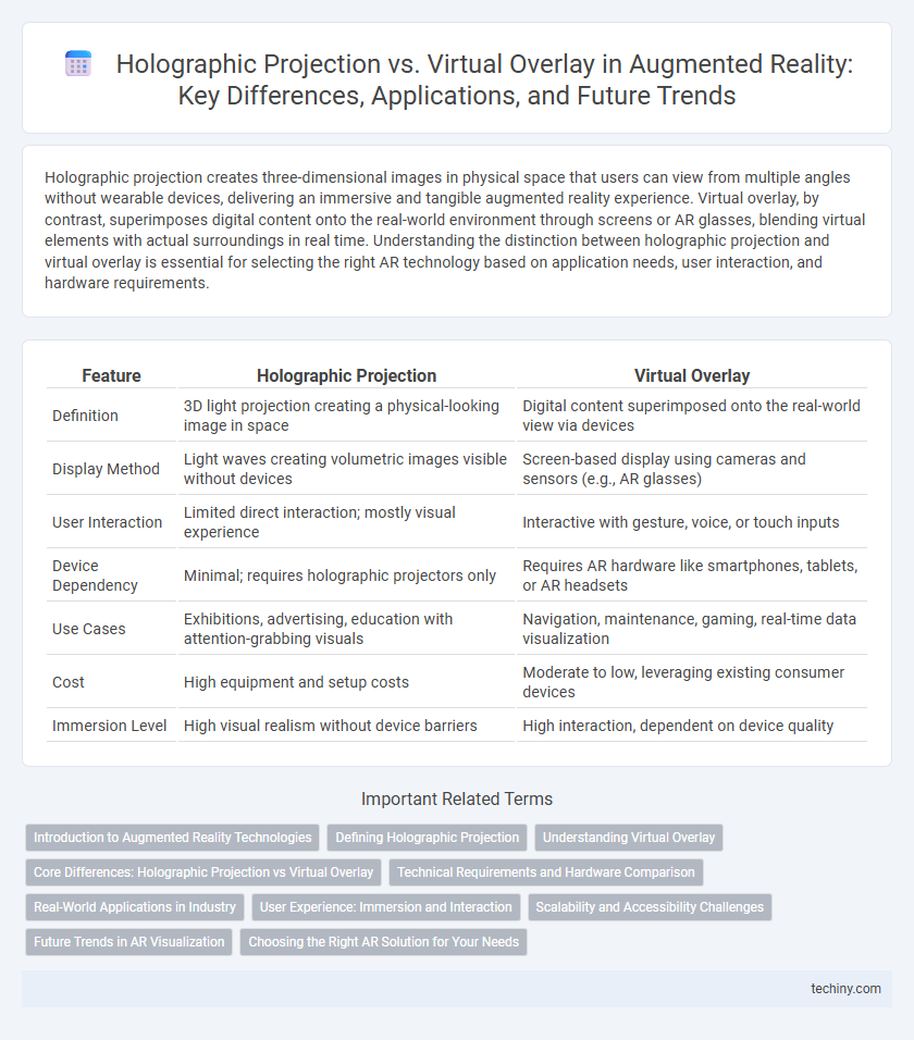 Holographic Projection vs. Virtual Overlay in Augmented Reality: Key Differences, Applications, and Future Trends
