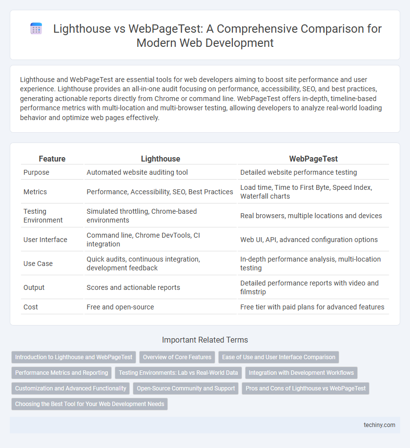 Lighthouse vs WebPageTest: A Comprehensive Comparison for Modern Web Development