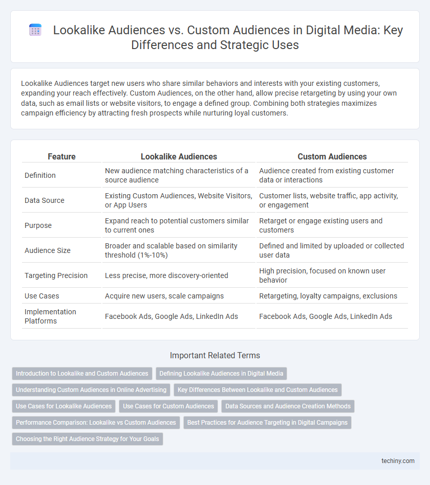 Lookalike Audiences vs. Custom Audiences in Digital Media: Key Differences and Strategic Uses