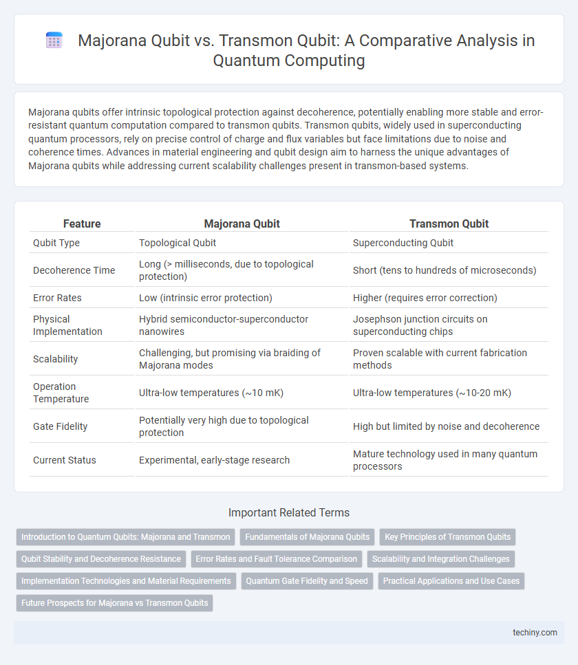 Majorana Qubit vs. Transmon Qubit: A Comparative Analysis in Quantum Computing