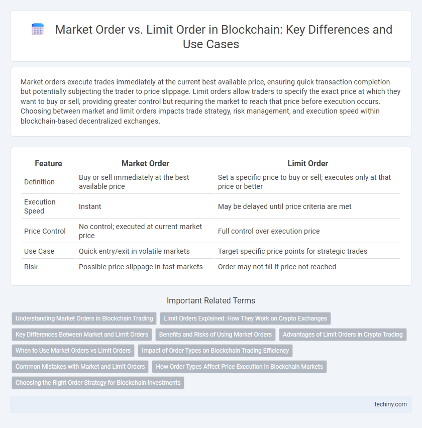 Market Order vs. Limit Order in Blockchain: Key Differences and Use Cases