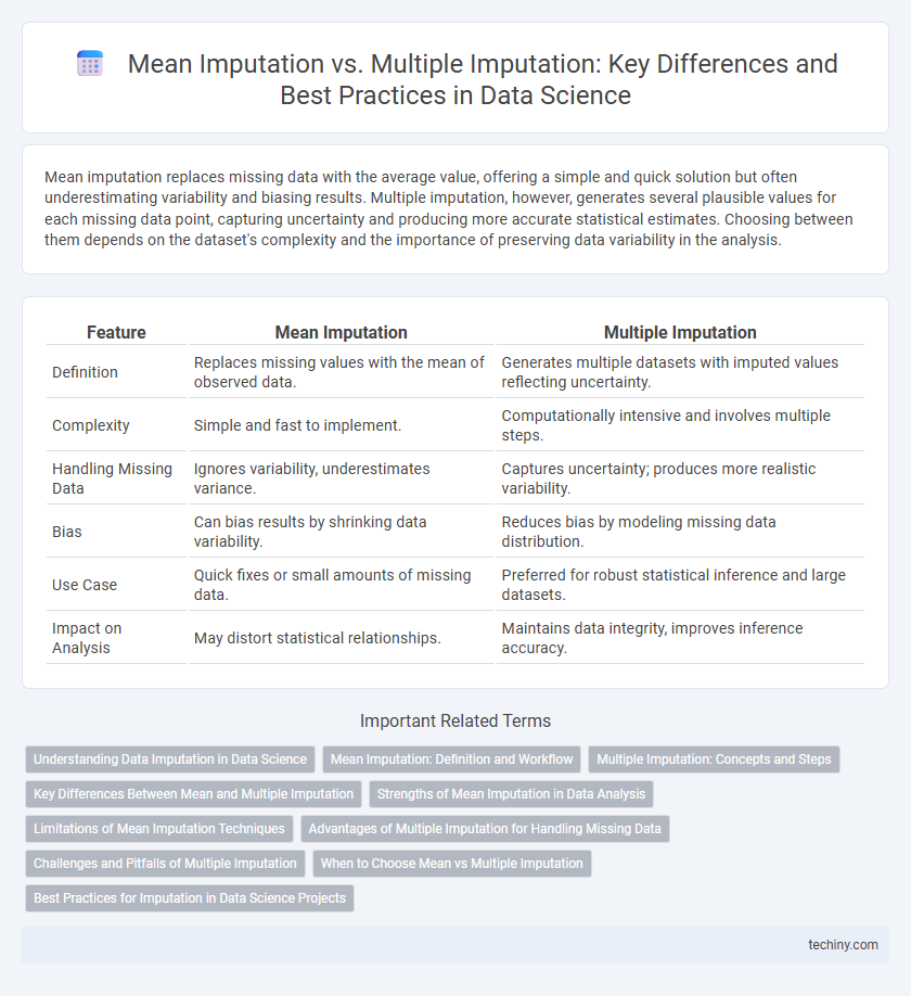 Mean Imputation vs. Multiple Imputation: Key Differences and Best Practices in Data Science