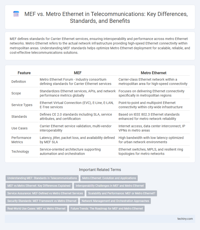 MEF vs. Metro Ethernet in Telecommunications: Key Differences, Standards, and Benefits
