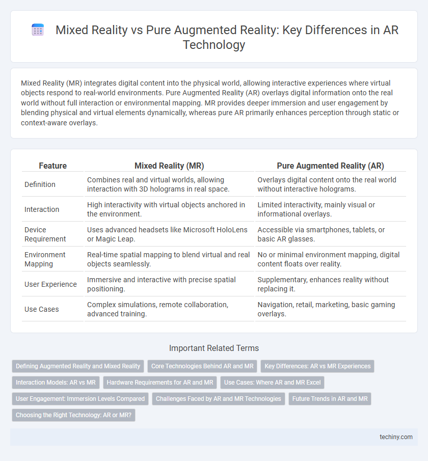 Mixed Reality vs Pure Augmented Reality: Key Differences in AR Technology