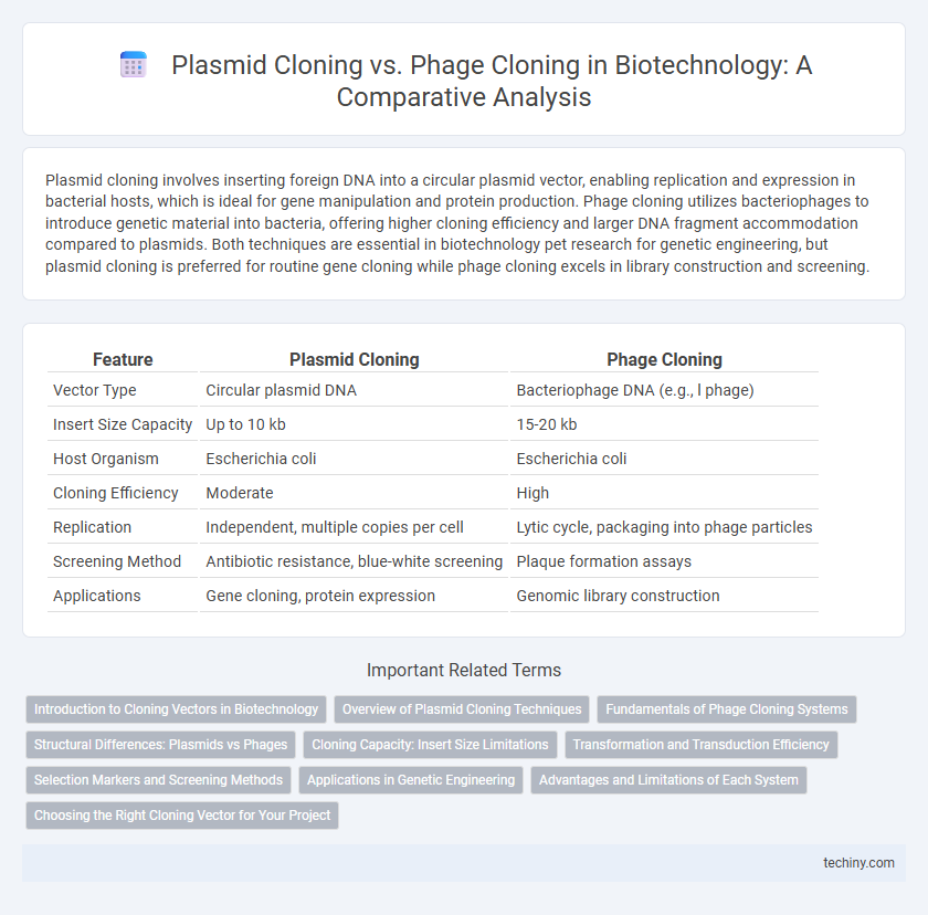 Plasmid Cloning vs. Phage Cloning in Biotechnology: A Comparative Analysis