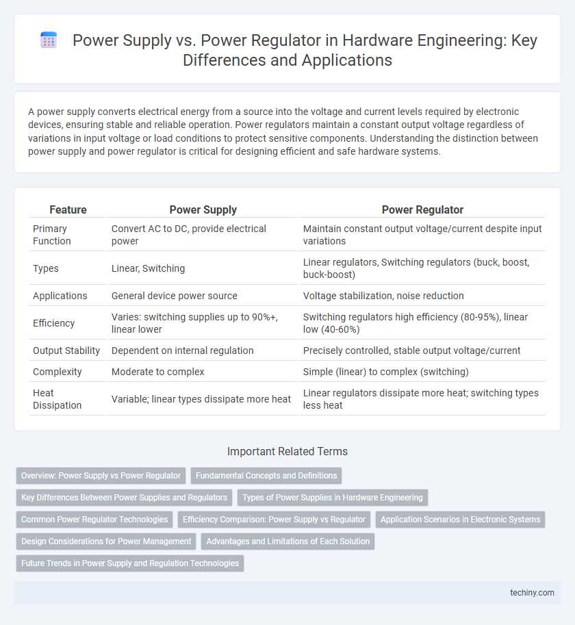 Power Supply vs. Power Regulator in Hardware Engineering: Key Differences and Applications