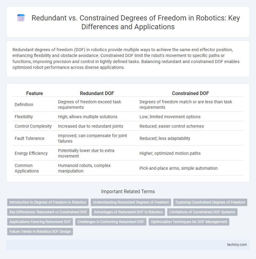 Redundant vs. Constrained Degrees of Freedom in Robotics: Key Differences and Applications