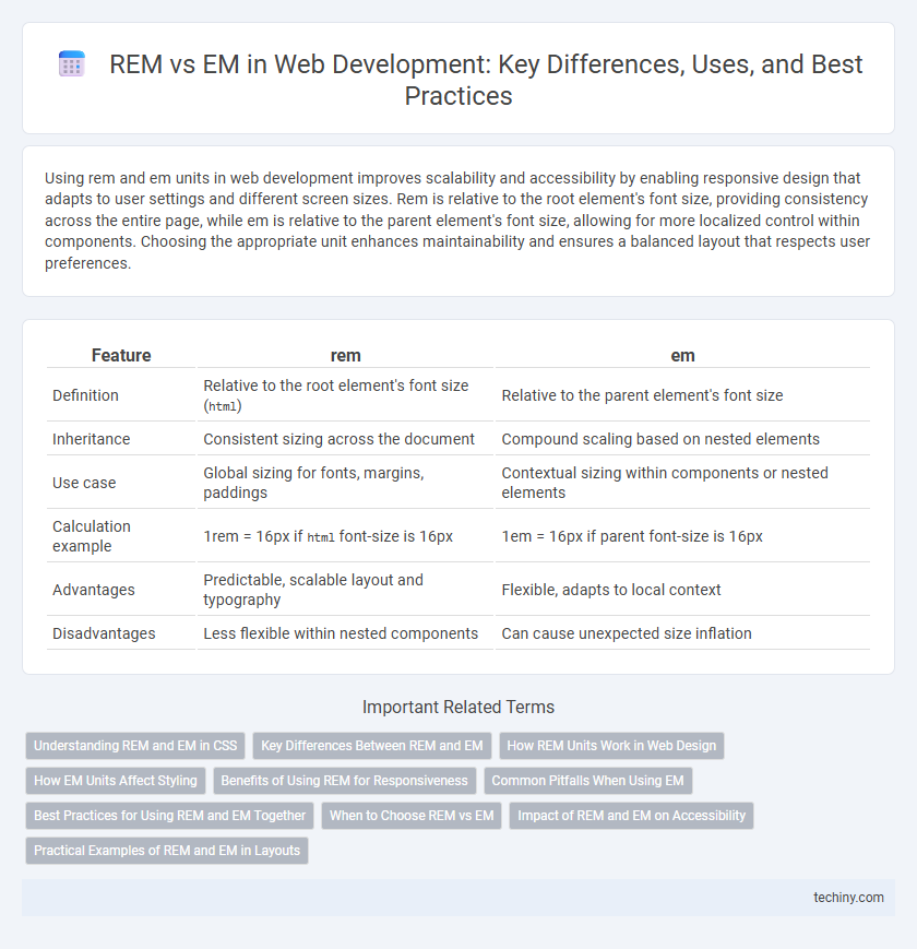 REM vs EM in Web Development: Key Differences, Uses, and Best Practices