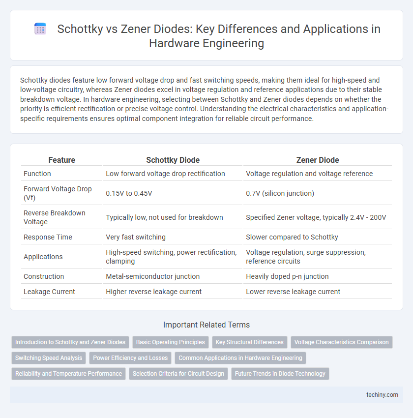 Schottky vs Zener Diodes: Key Differences and Applications in Hardware Engineering