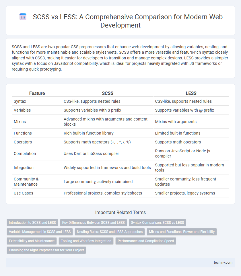 SCSS vs LESS: A Comprehensive Comparison for Modern Web Development