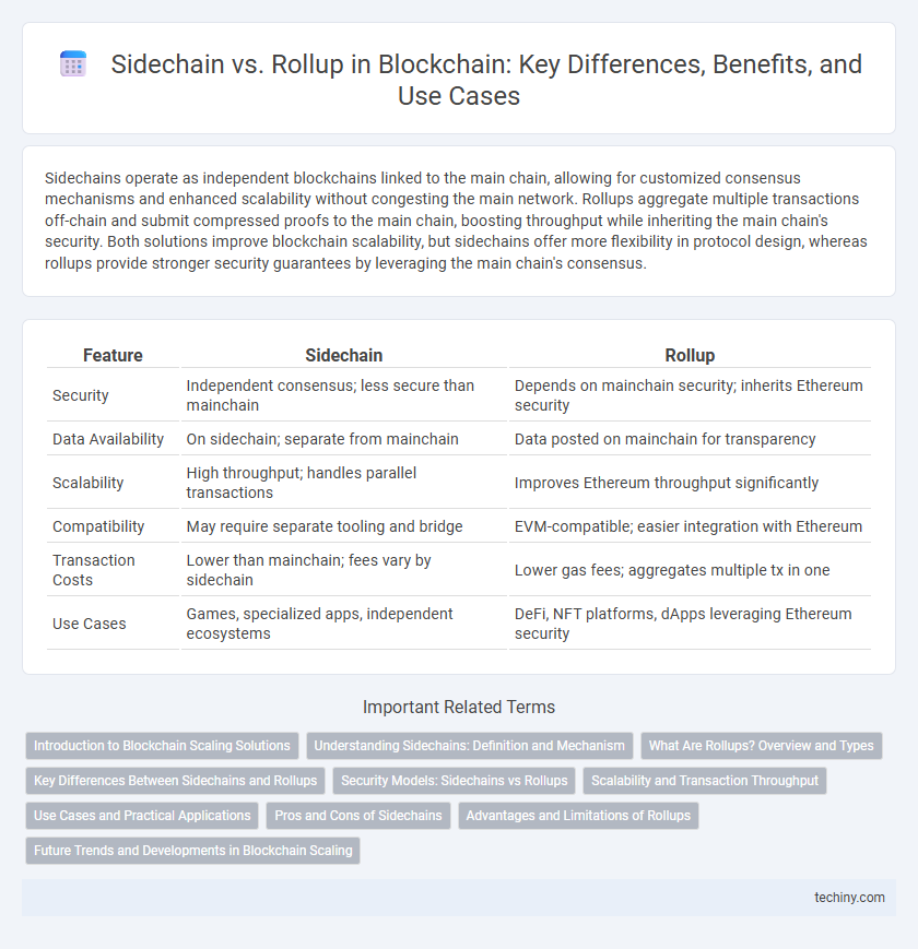 Sidechain vs. Rollup in Blockchain: Key Differences, Benefits, and Use Cases