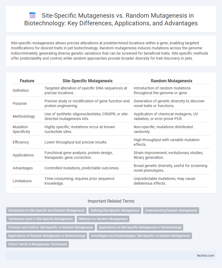 Site-Specific Mutagenesis vs. Random Mutagenesis in Biotechnology: Key Differences, Applications, and Advantages