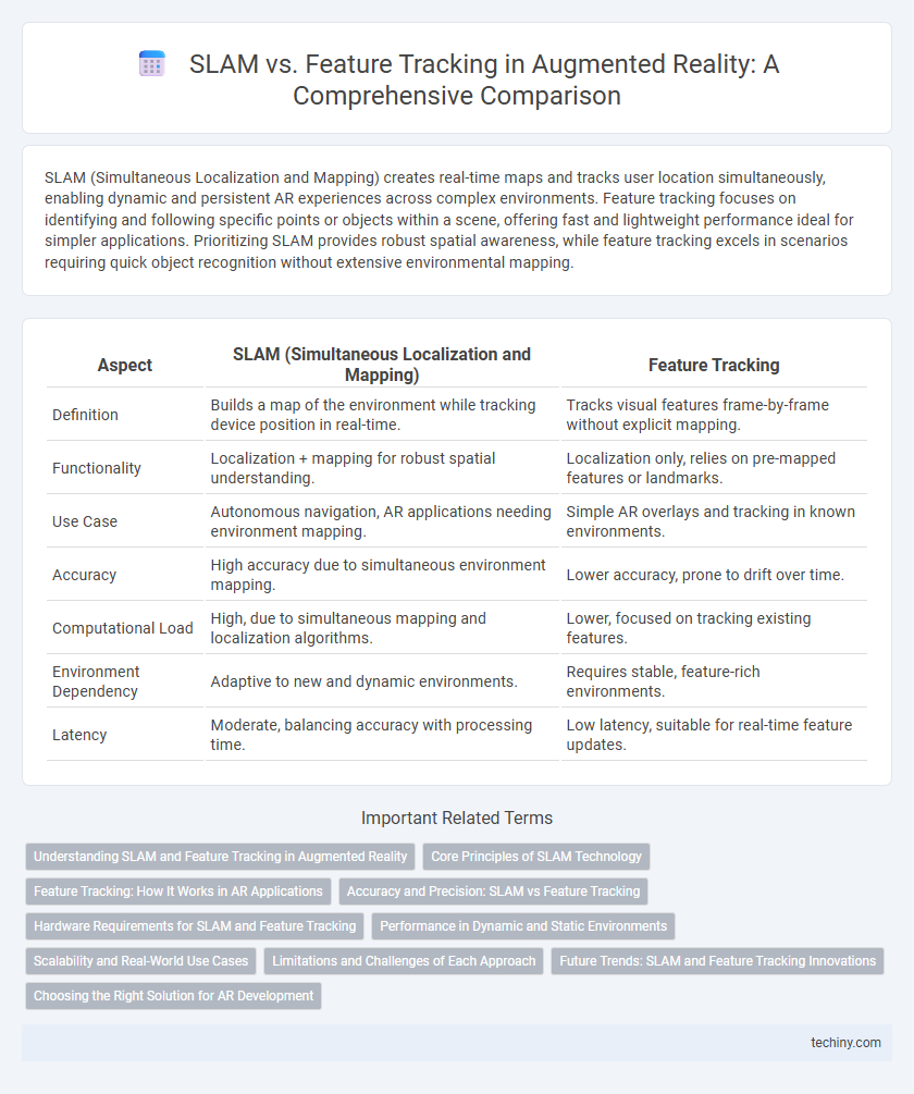 SLAM vs. Feature Tracking in Augmented Reality: A Comprehensive Comparison