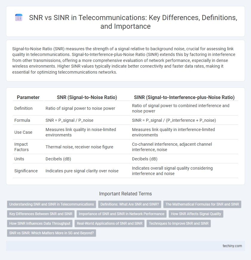 SNR vs SINR in Telecommunications: Key Differences, Definitions, and Importance