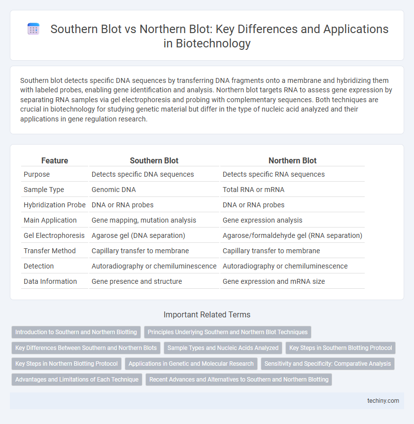 Southern Blot vs Northern Blot: Key Differences and Applications in Biotechnology