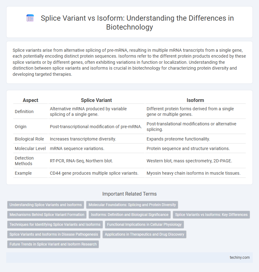 Splice Variant vs Isoform: Understanding the Differences in Biotechnology