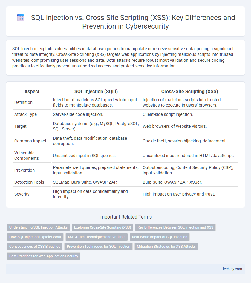 SQL Injection vs. Cross-Site Scripting (XSS): Key Differences and Prevention in Cybersecurity