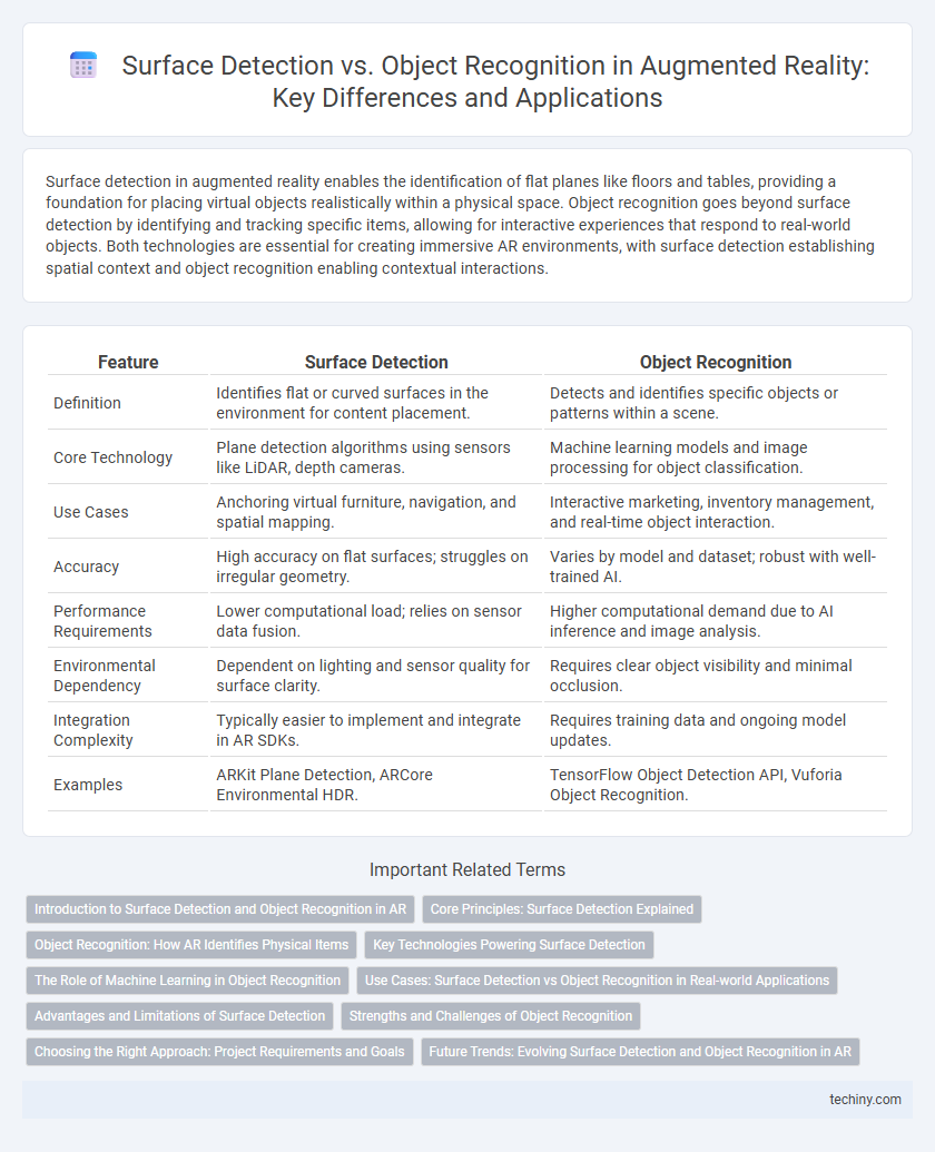 Surface Detection vs. Object Recognition in Augmented Reality: Key Differences and Applications