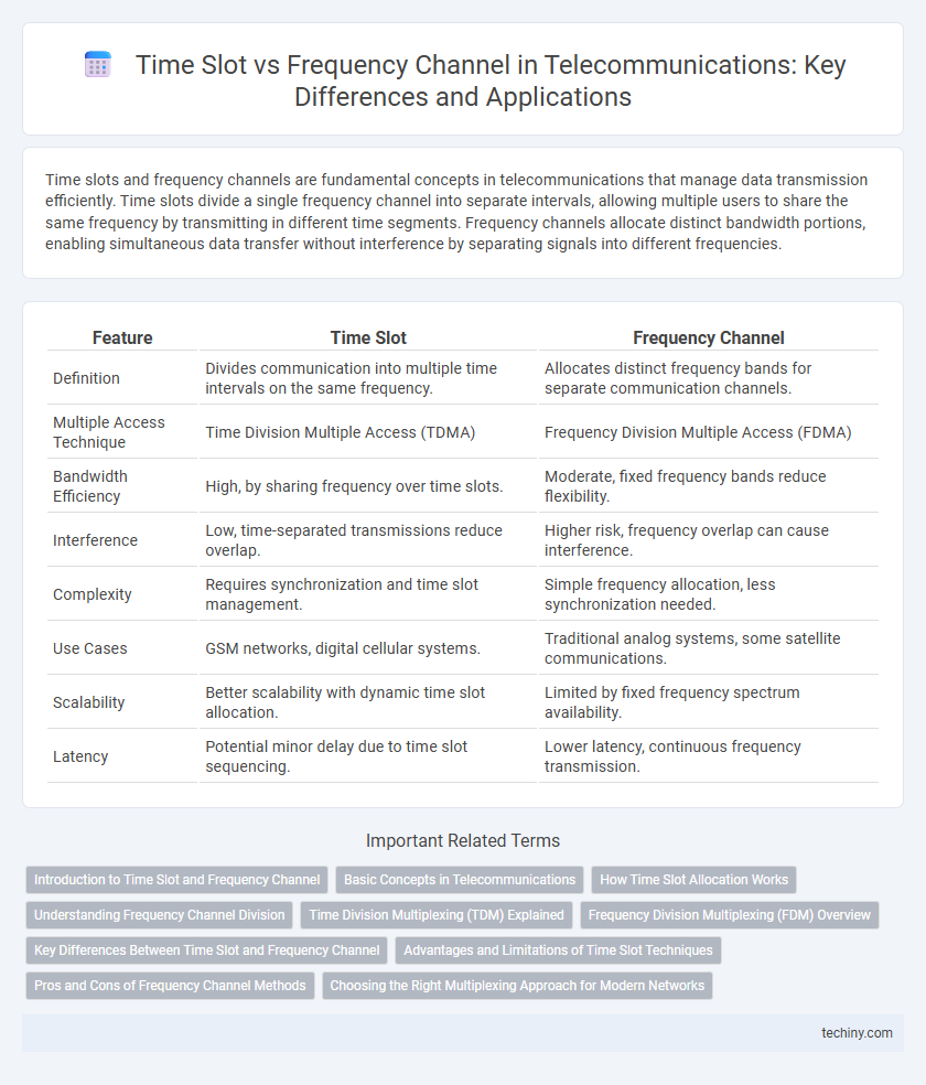 Time Slot vs Frequency Channel in Telecommunications: Key Differences and Applications