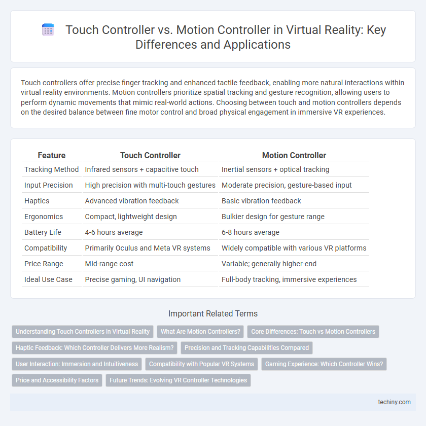 Touch Controller vs. Motion Controller in Virtual Reality: Key Differences and Applications