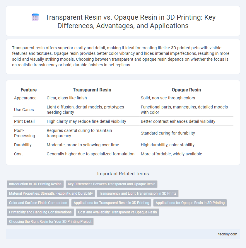 Transparent Resin vs. Opaque Resin in 3D Printing: Key Differences, Advantages, and Applications