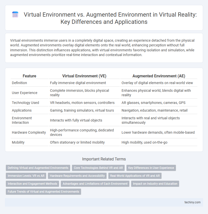 Virtual Environment vs. Augmented Environment in Virtual Reality: Key Differences and Applications