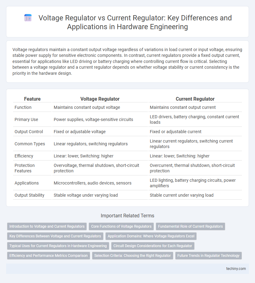 Voltage Regulator vs Current Regulator: Key Differences and Applications in Hardware Engineering