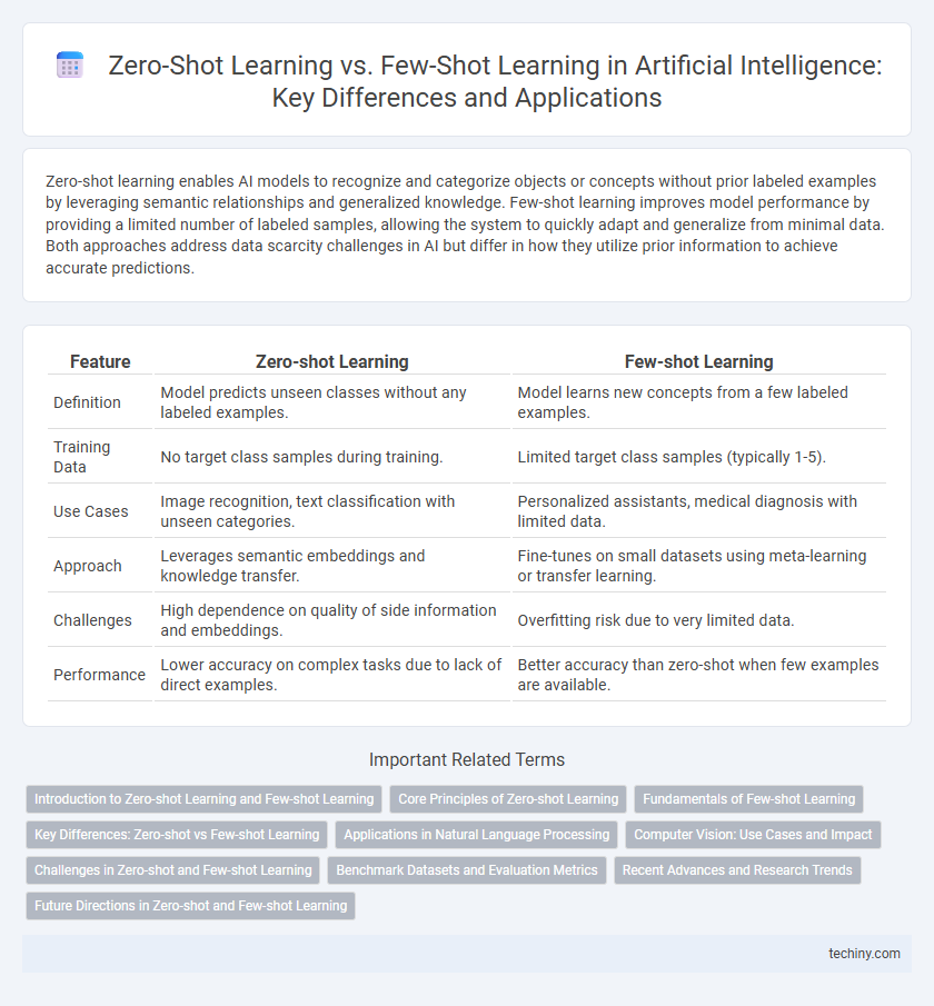 Zero-Shot Learning vs. Few-Shot Learning in Artificial Intelligence: Key Differences and Applications
