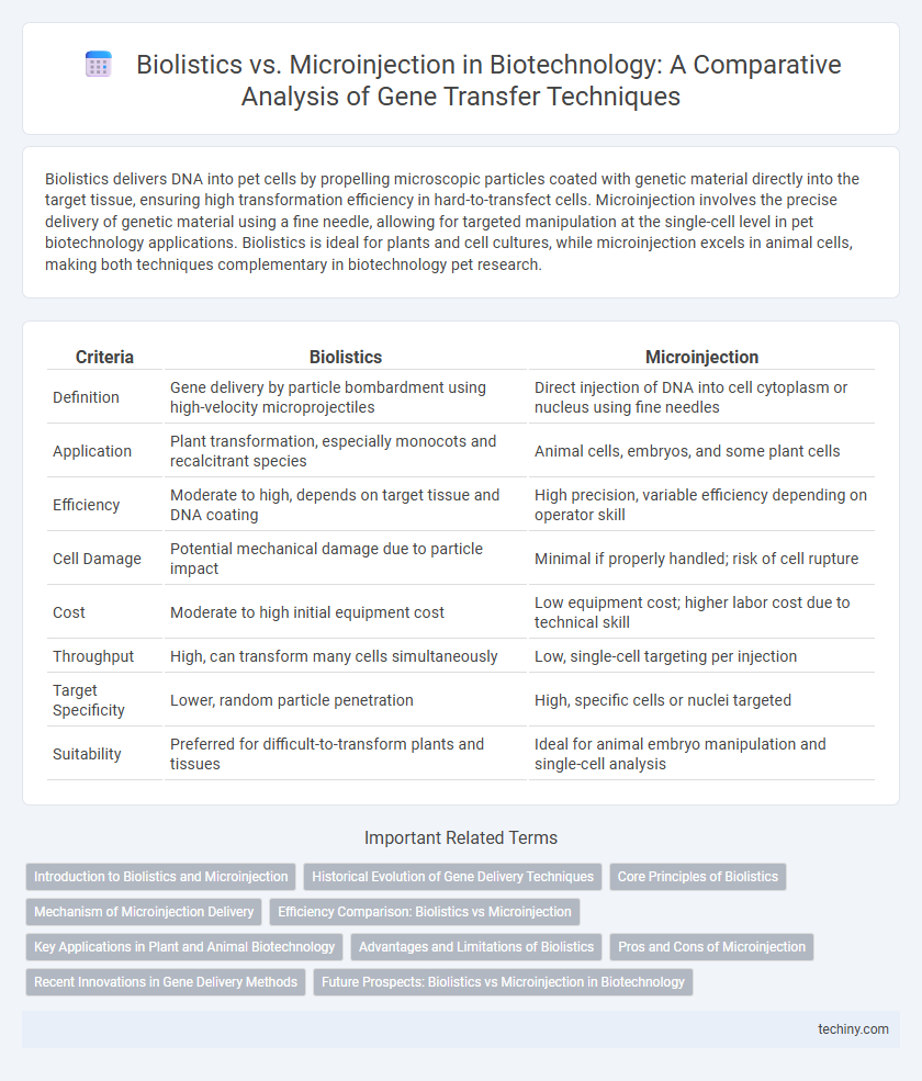 Biolistics vs. Microinjection in Biotechnology: A Comparative Analysis of Gene Transfer Techniques