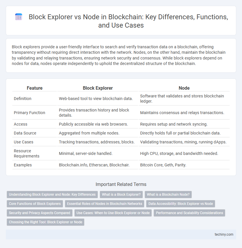 Block Explorer vs Node in Blockchain: Key Differences, Functions, and Use Cases