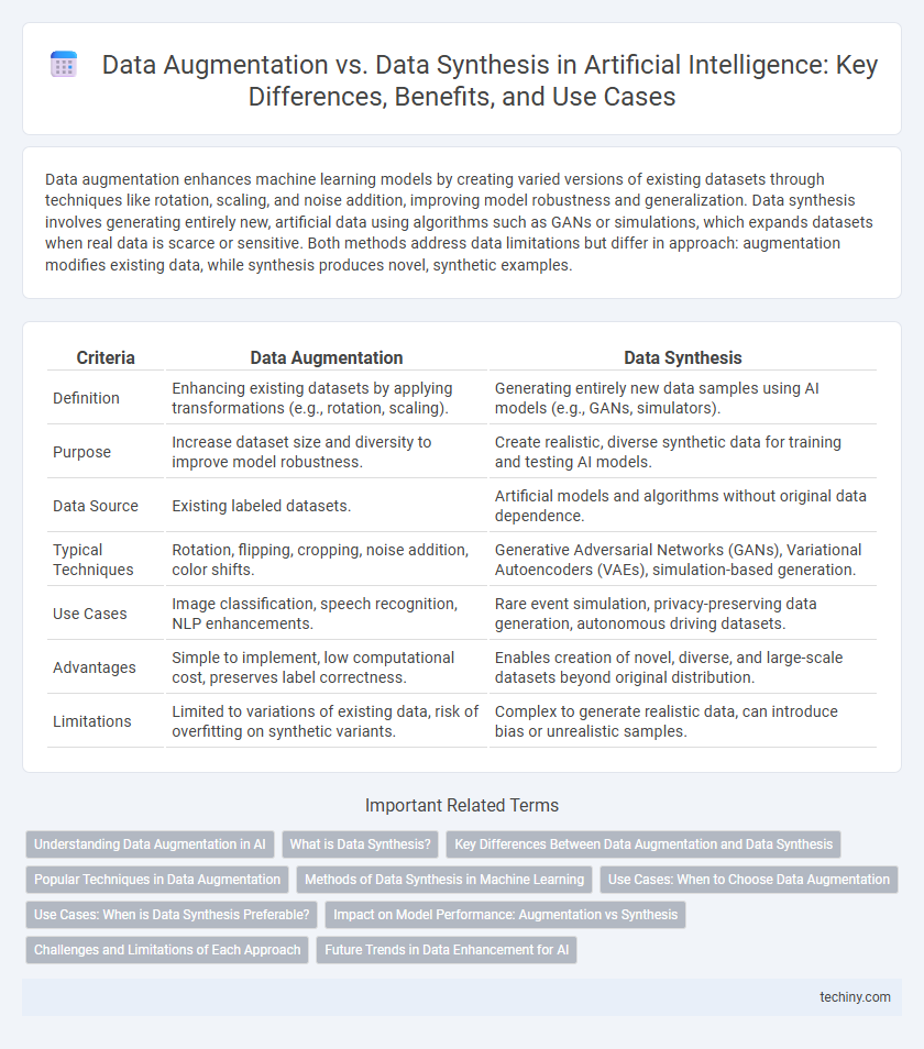 Data Augmentation vs. Data Synthesis in Artificial Intelligence: Key Differences, Benefits, and Use Cases