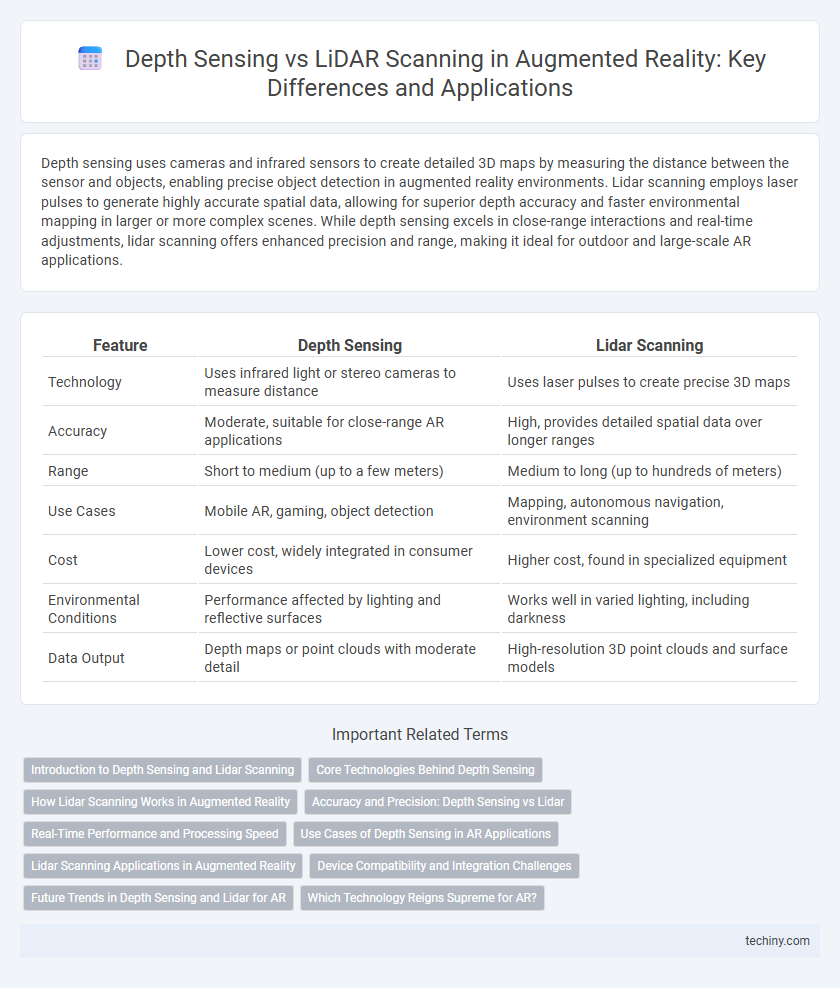 Depth Sensing vs LiDAR Scanning in Augmented Reality: Key Differences and Applications