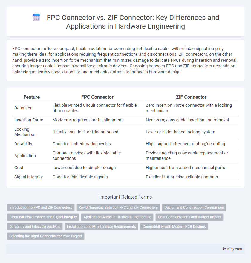 FPC Connector vs. ZIF Connector: Key Differences and Applications in Hardware Engineering
