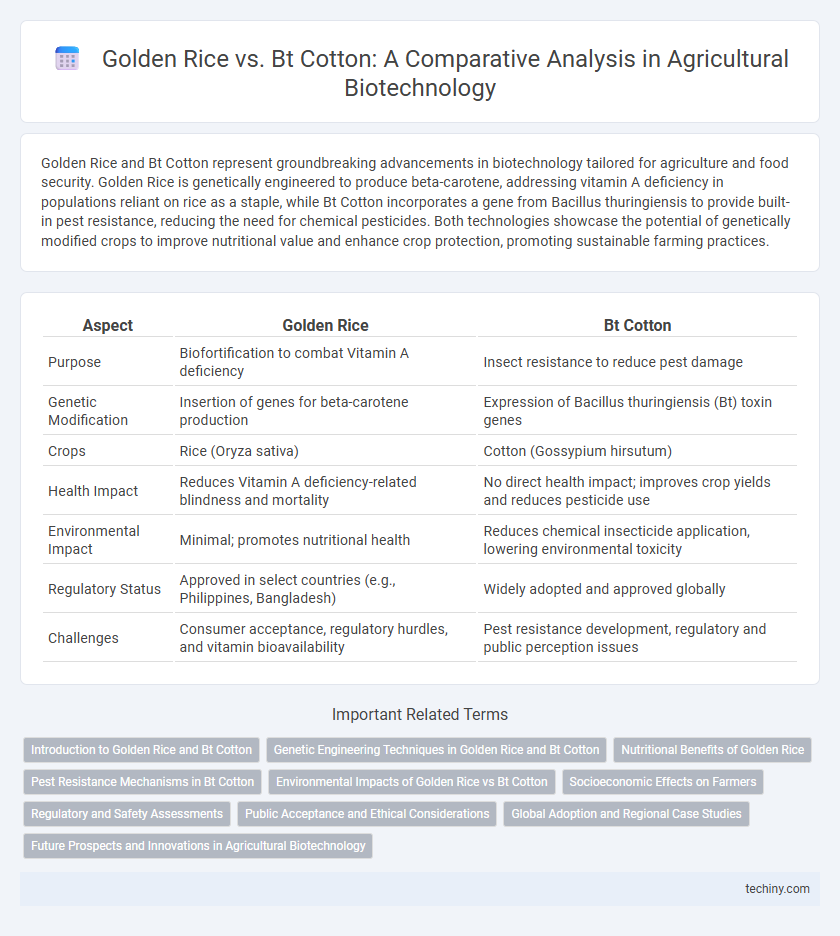 Golden Rice vs. Bt Cotton: A Comparative Analysis in Agricultural Biotechnology