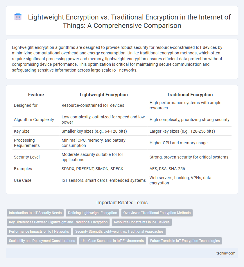 Lightweight Encryption vs. Traditional Encryption in the Internet of Things: A Comprehensive Comparison