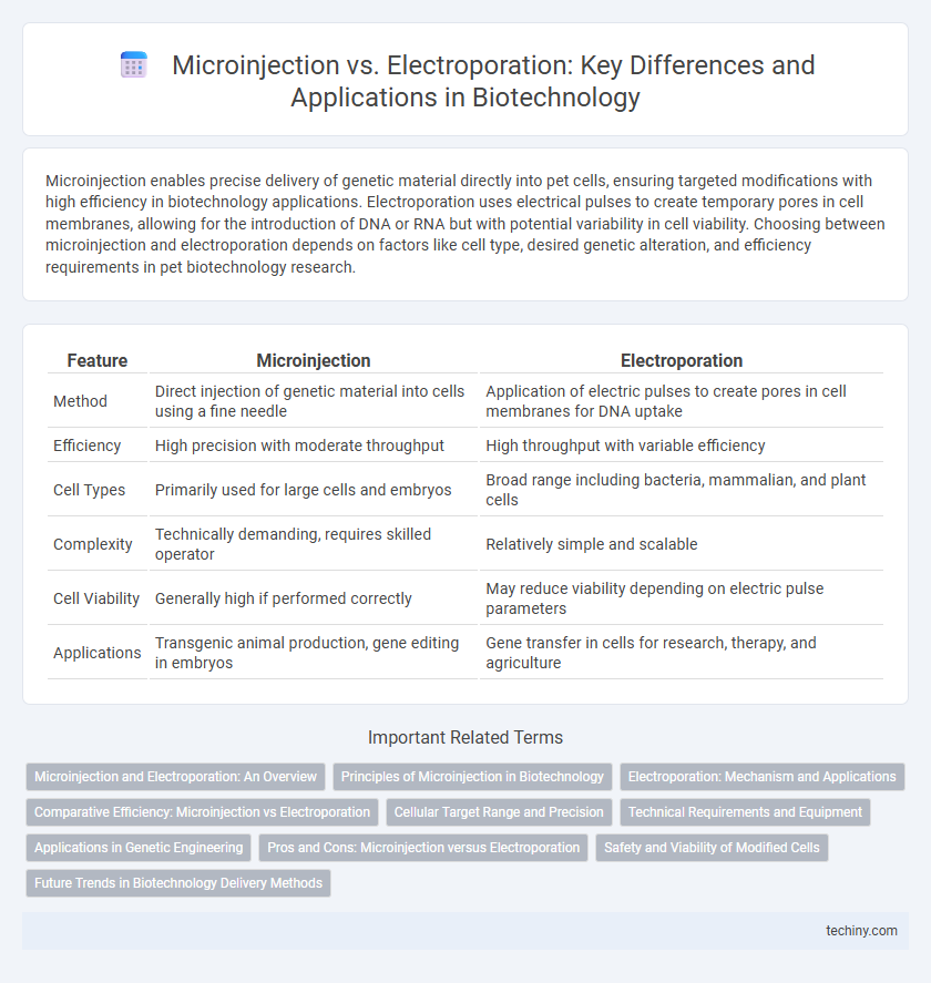 Microinjection vs. Electroporation: Key Differences and Applications in Biotechnology