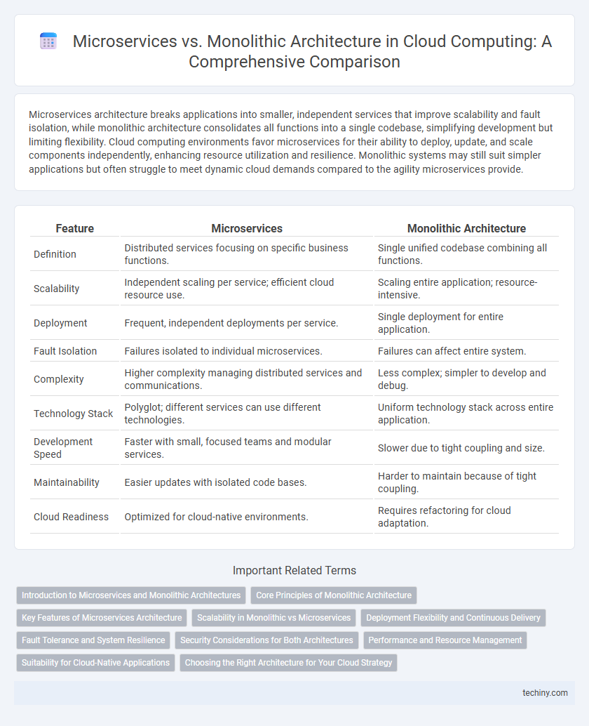 Microservices vs. Monolithic Architecture in Cloud Computing: A Comprehensive Comparison