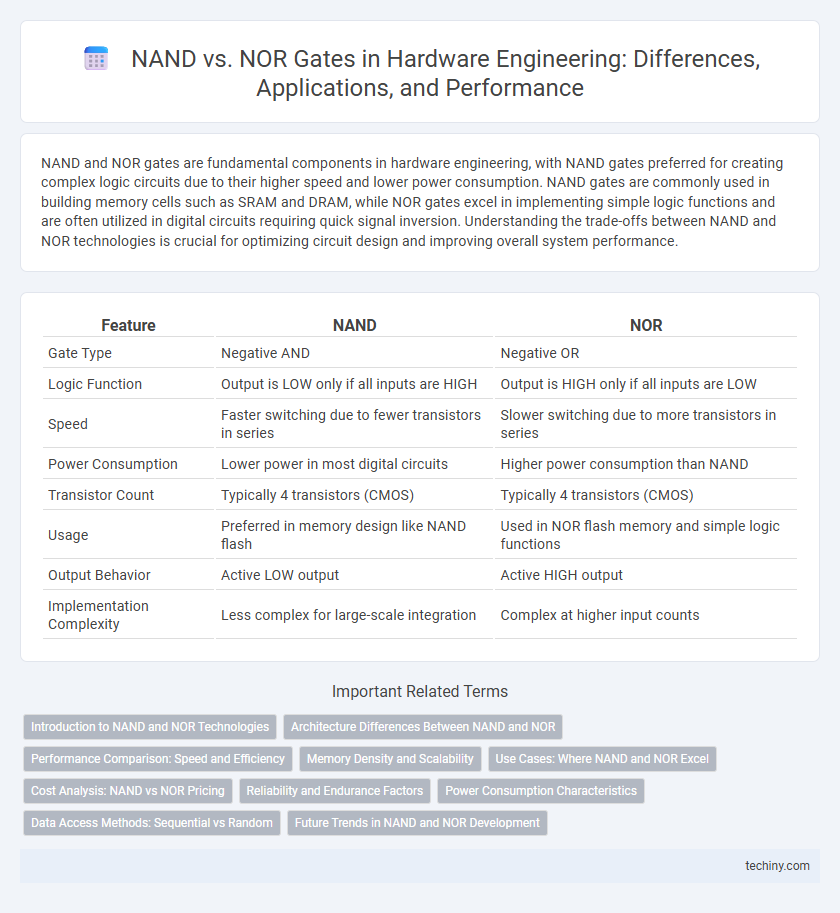 NAND vs. NOR Gates in Hardware Engineering: Differences, Applications, and Performance