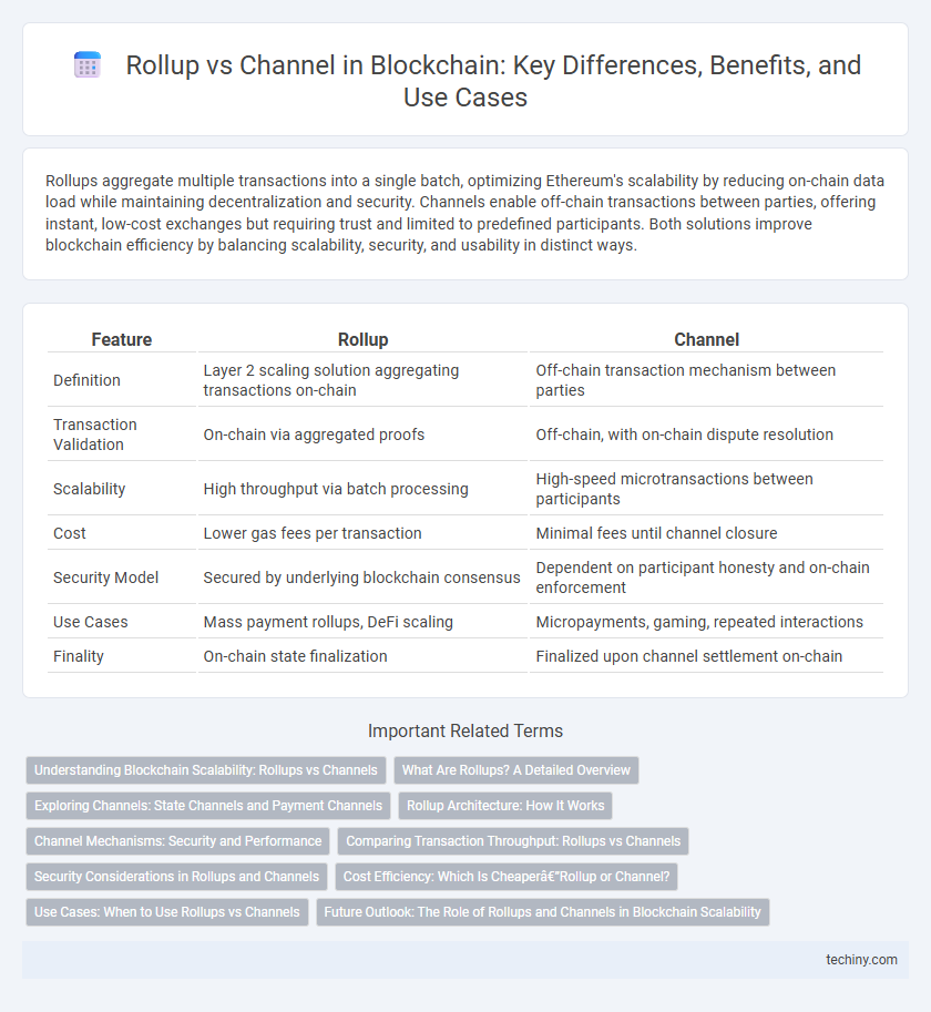 Rollup vs Channel in Blockchain: Key Differences, Benefits, and Use Cases