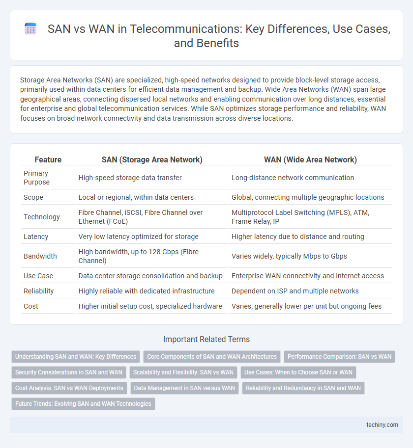 SAN vs WAN in Telecommunications: Key Differences, Use Cases, and Benefits