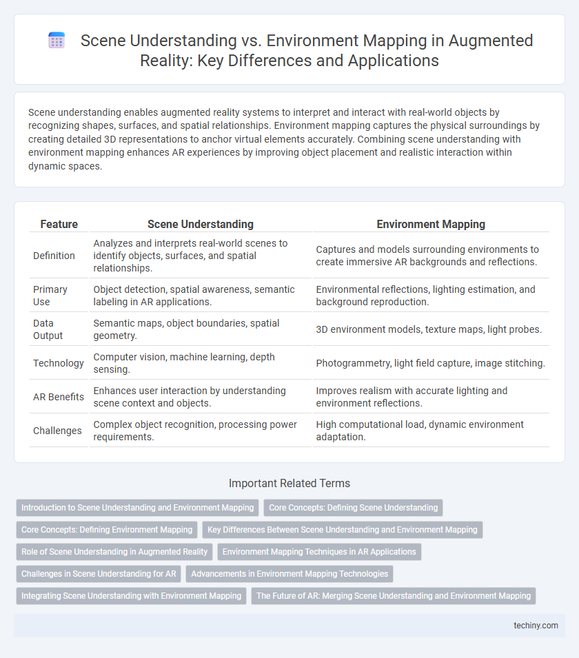 Scene Understanding vs. Environment Mapping in Augmented Reality: Key Differences and Applications