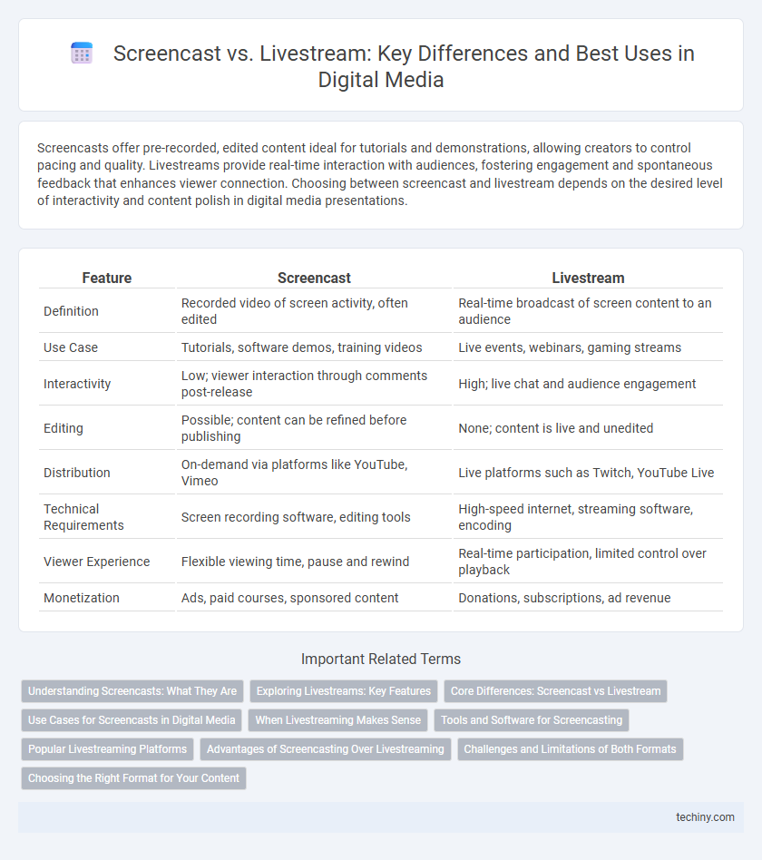 Screencast vs. Livestream: Key Differences and Best Uses in Digital Media
