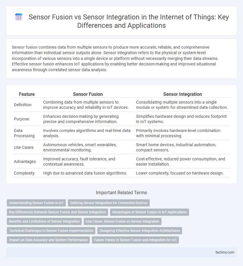 Sensor Fusion vs Sensor Integration in the Internet of Things: Key Differences and Applications