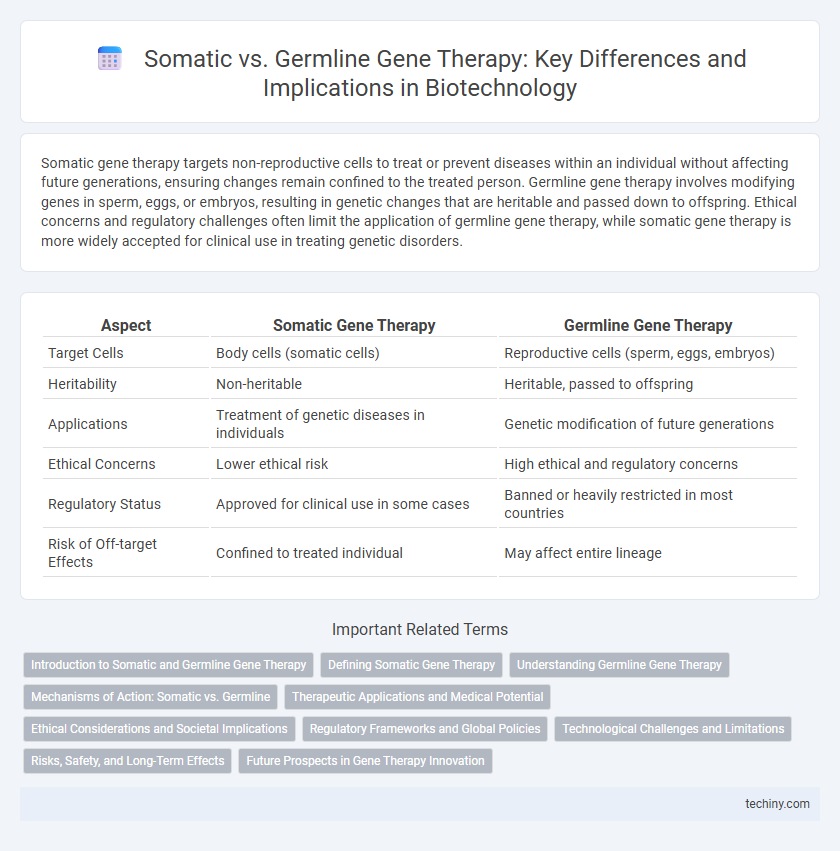 Somatic vs. Germline Gene Therapy: Key Differences and Implications in Biotechnology