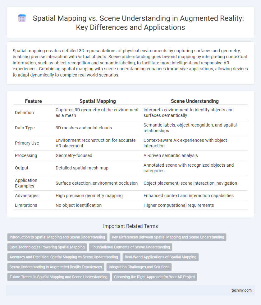 Spatial Mapping vs. Scene Understanding in Augmented Reality: Key Differences and Applications