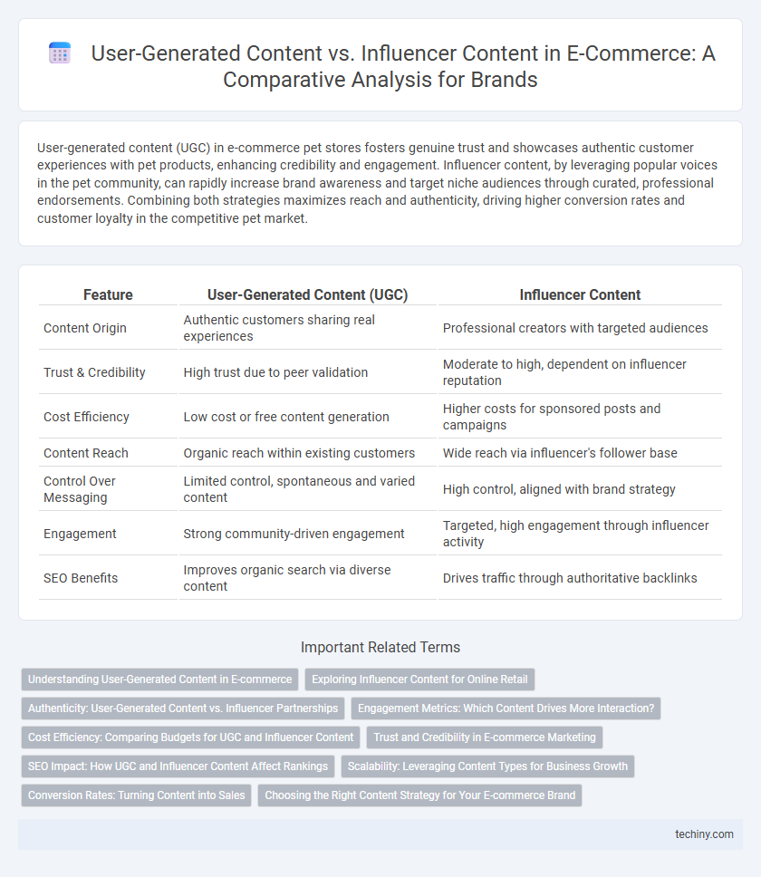 User-Generated Content vs. Influencer Content in E-Commerce: A Comparative Analysis for Brands