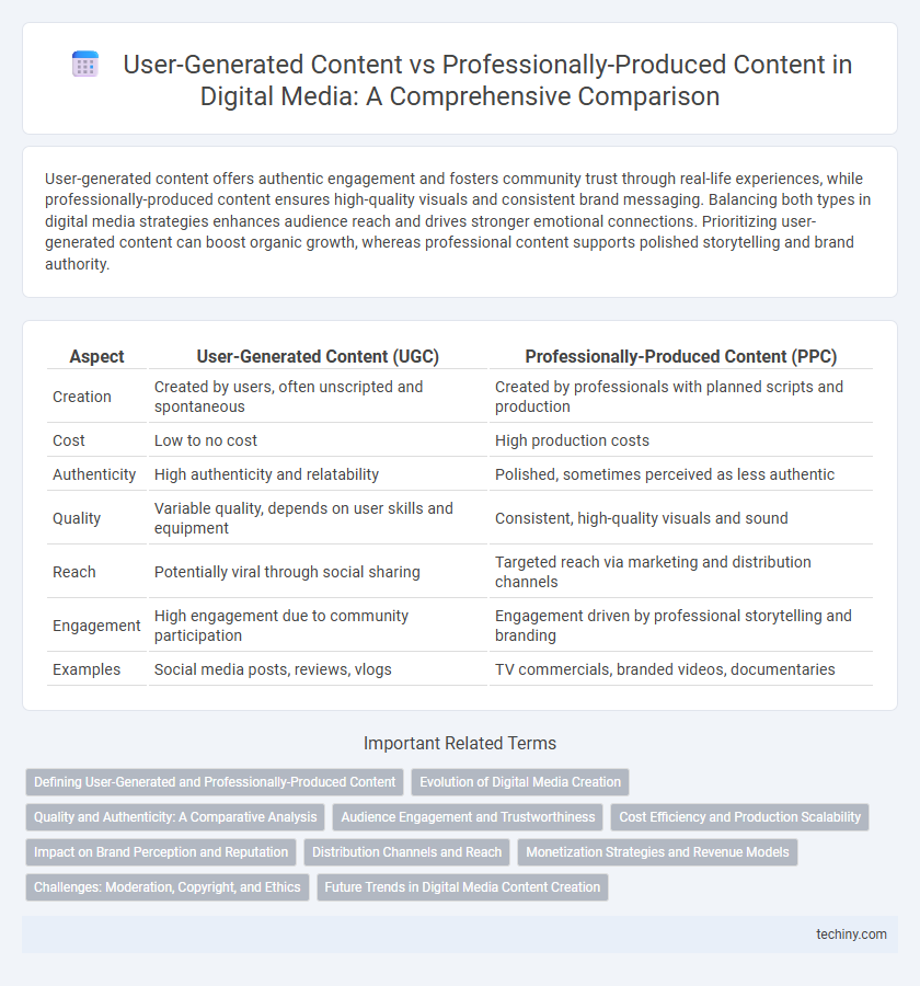 User-Generated Content vs Professionally-Produced Content in Digital Media: A Comprehensive Comparison