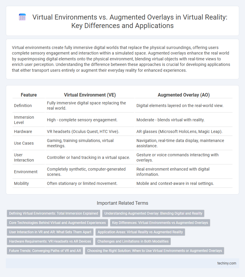 Virtual Environments vs. Augmented Overlays in Virtual Reality: Key Differences and Applications