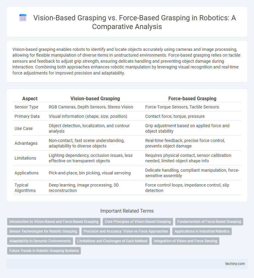 Vision-Based Grasping vs. Force-Based Grasping in Robotics: A Comparative Analysis