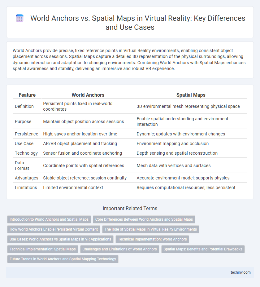 World Anchors vs. Spatial Maps in Virtual Reality: Key Differences and Use Cases
